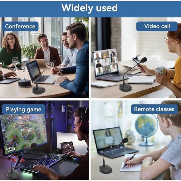 Cyrank USB Gooseneck Condenser Microphone Desktop PC XLR Voice Mic New - Picture 7 of 10